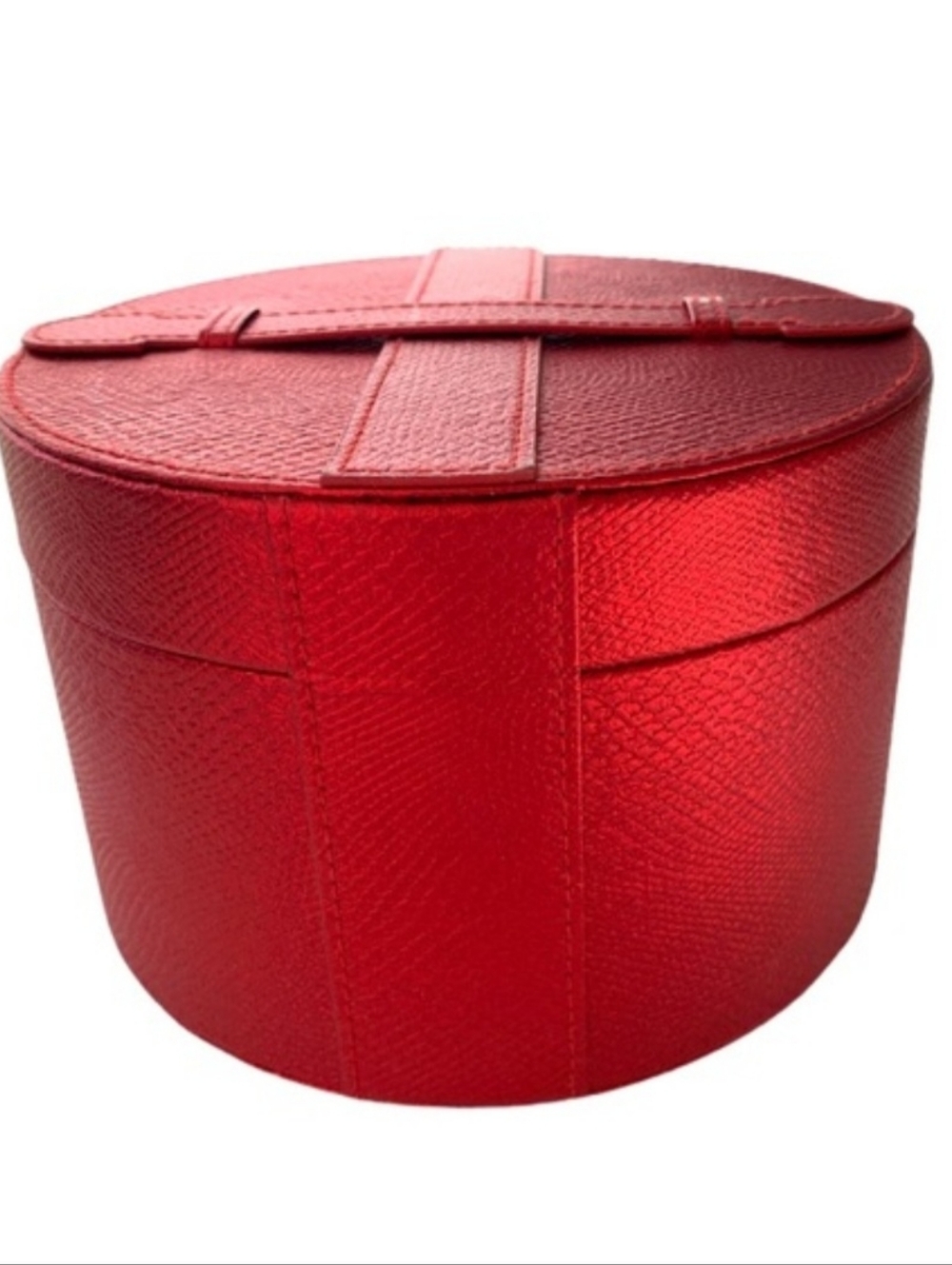 Elizabeth Arden Red Round Jewelry Case with Snap Strap - Picture 4 of 6